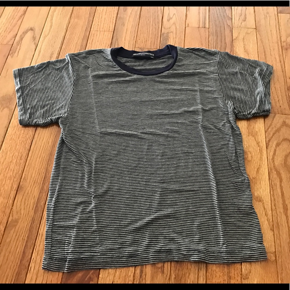 Navy blue and white stripe tee