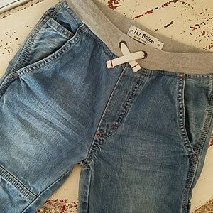 Boys Mini Boden rib waist carpenter jeans