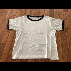 White and black tee shirt