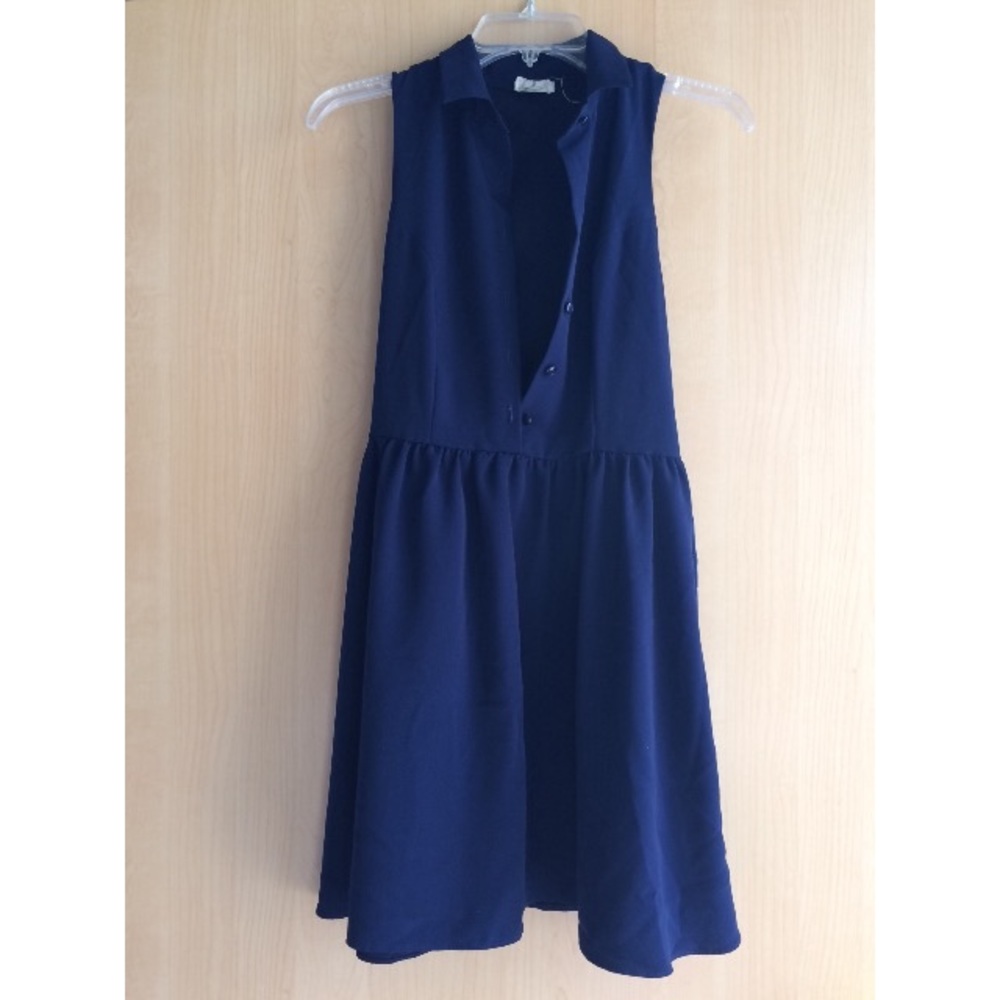 Navy blue dress.