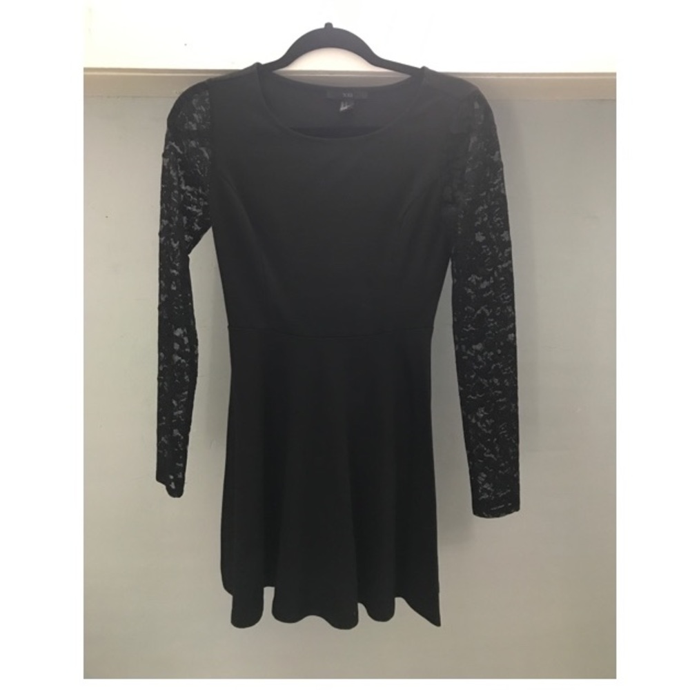 Black Dress with Long Lace Sleeves