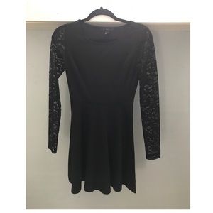 Black Dress with Long Lace Sleeves