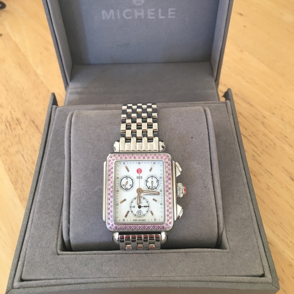 Michele Pink Sapphire Deco