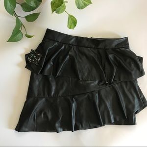 Black Vegan Leather Mini Skirt - Nasty Gal
