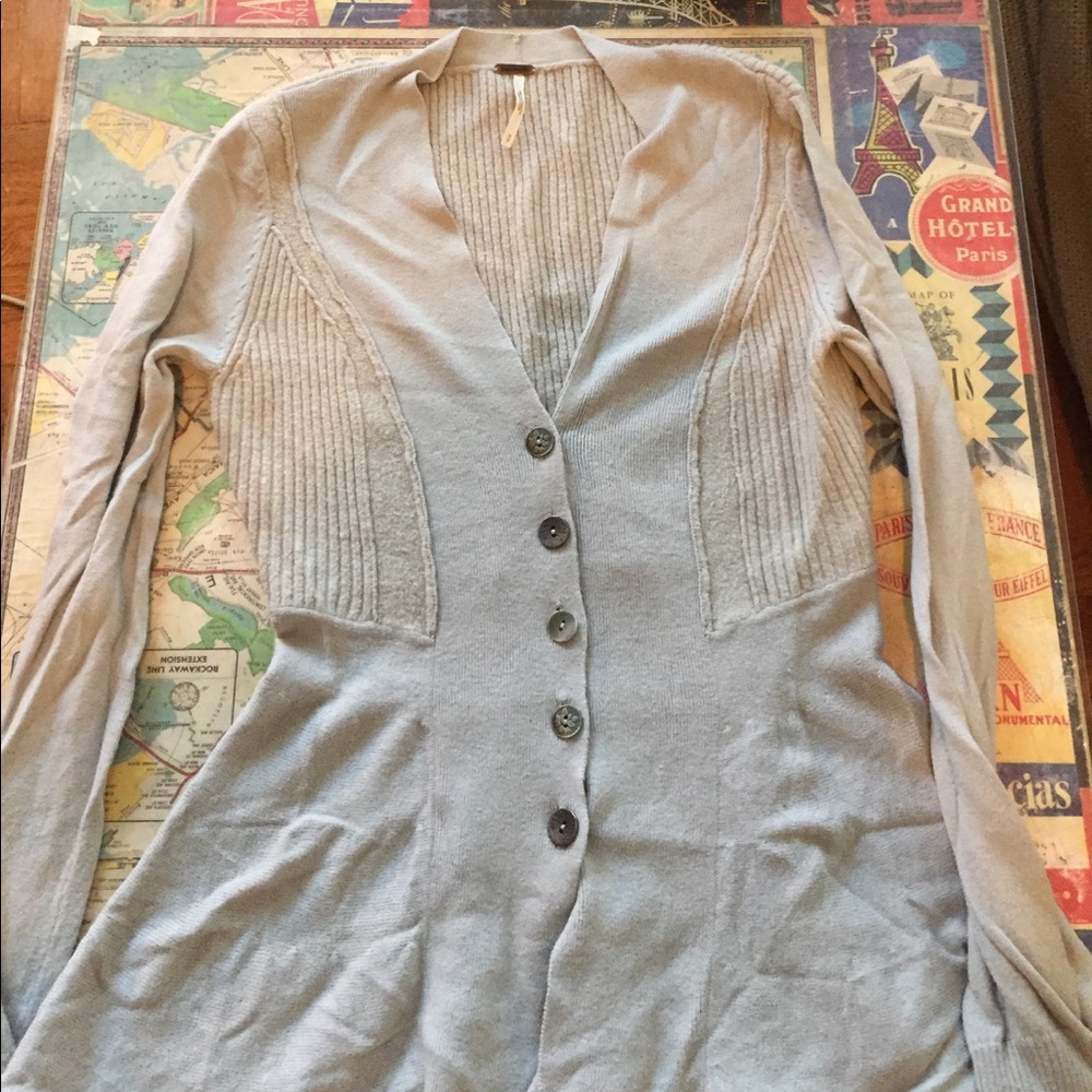 Baby blue Free Peopl knit cardigan