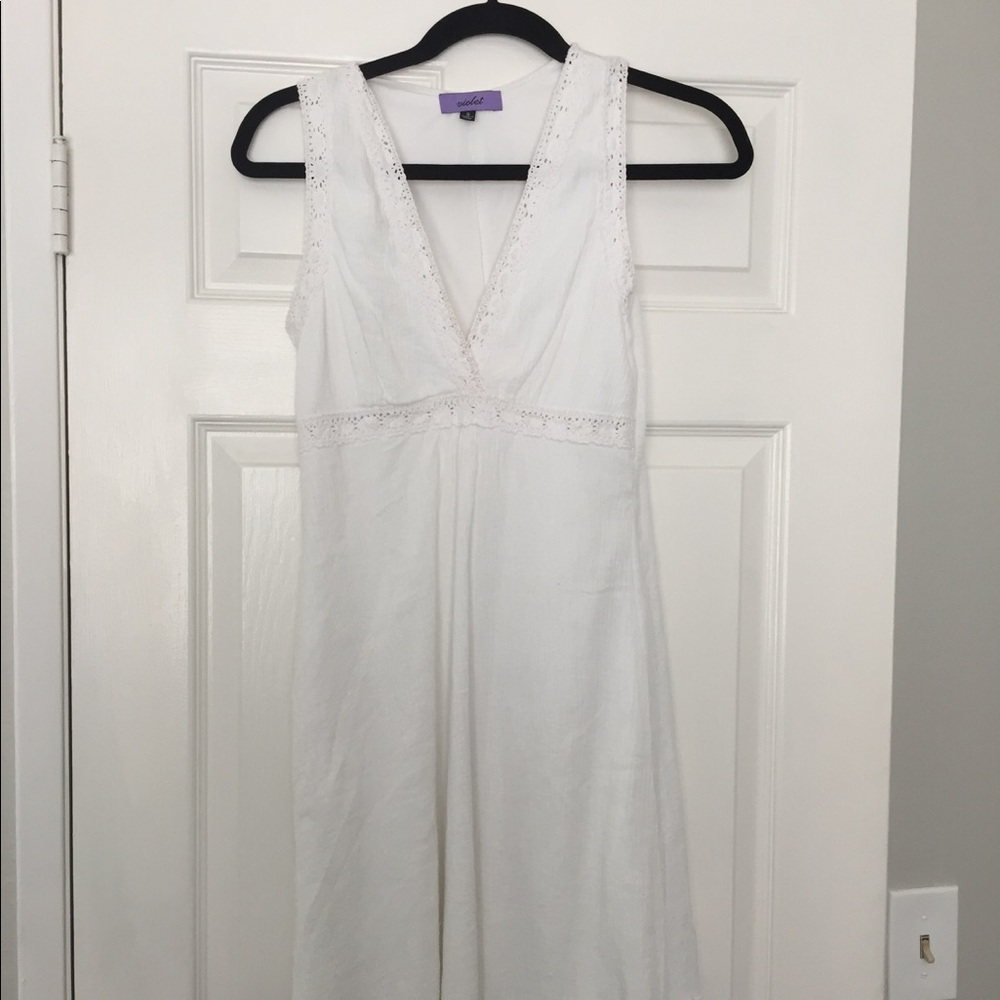 NWOT White Lace Edged Dress