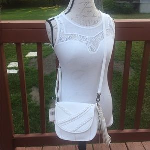 🆕Carlos Santana Small White Flap CrossBody