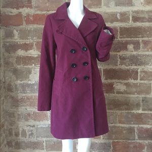 GAP Tall Purple Corduroy Peacoat