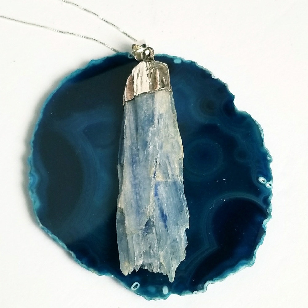 Brazilian Kyanite Necklace. 925 Sterling Silver