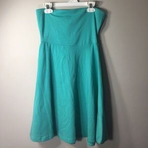 Teal strapless casual sundress