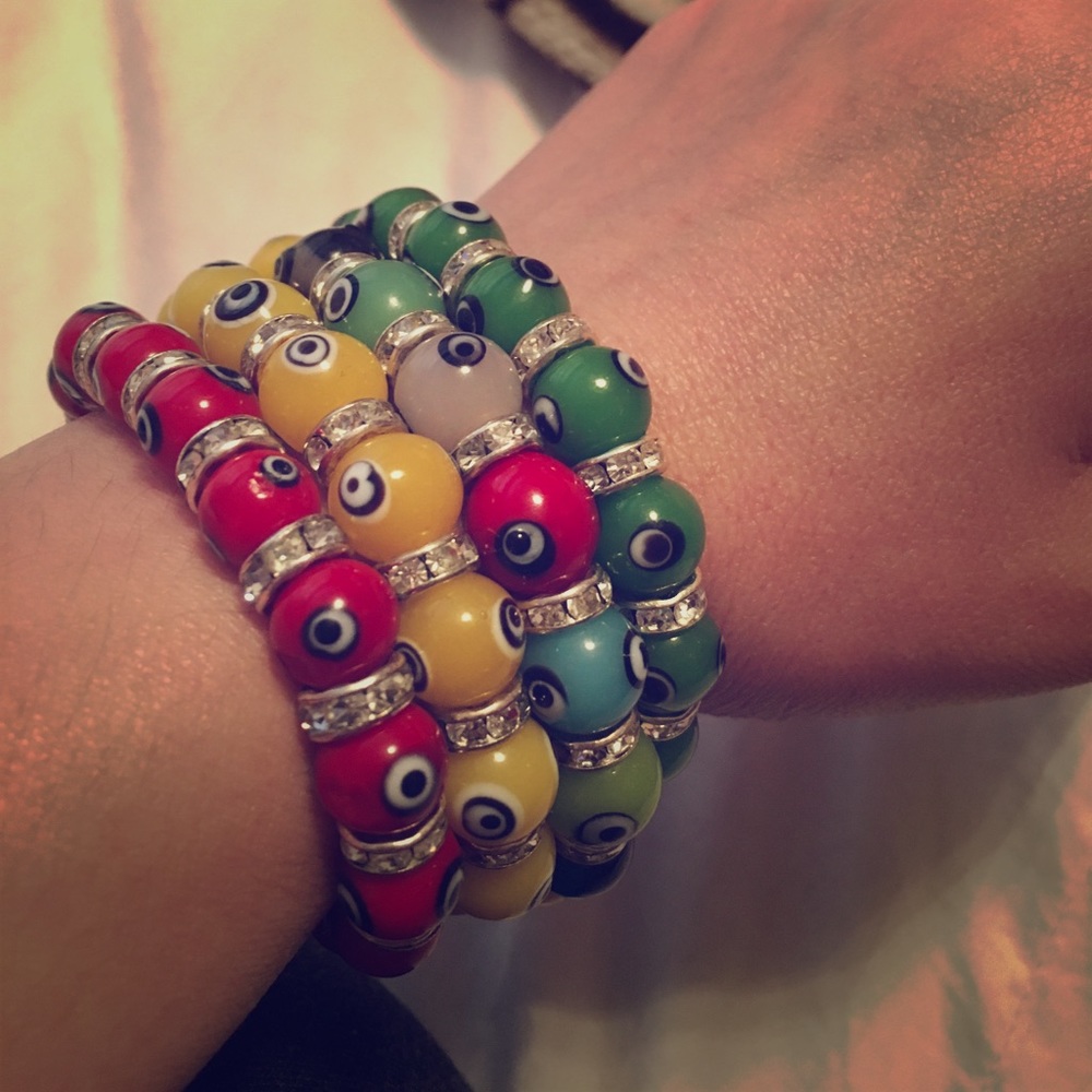 ❌SOLD❌4 evil eye swarovski crystal bracelets