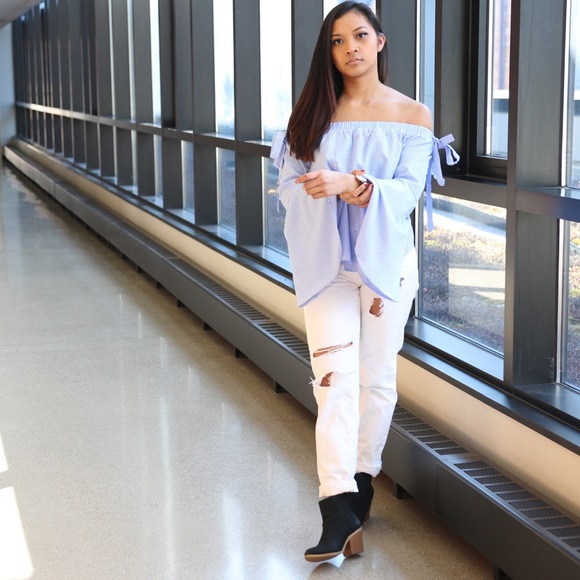 Black Chelsea Booties with Tan Heel! - Picture 5 of 6