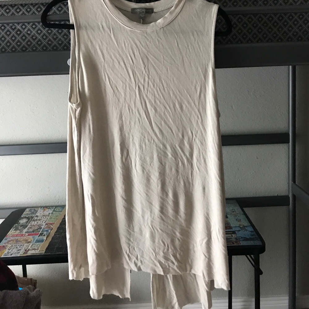 Long, open back tank top.