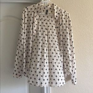 H&M Button Down Shirt Graphic Print