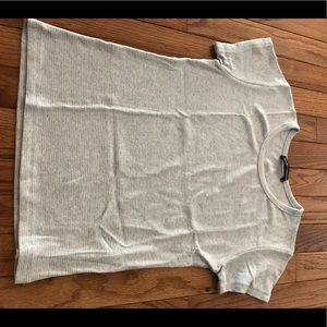 Light blue and white striped waffle tee