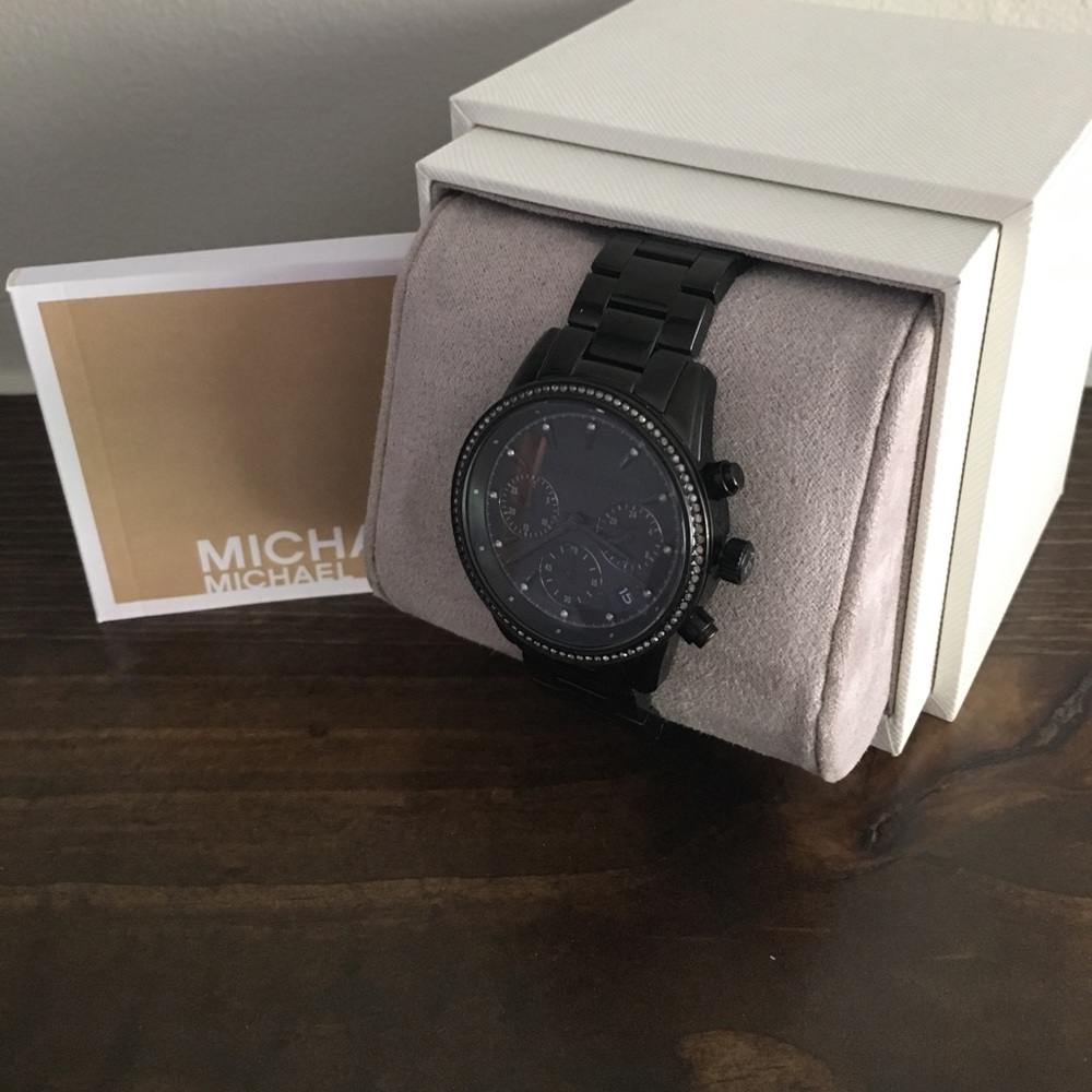 Michael Kors Ritz black crystal watch NIBWT MK6438 - Picture 2 of 8