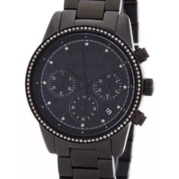 Michael Kors Ritz black crystal watch NIBWT MK6438 - Picture 7 of 8