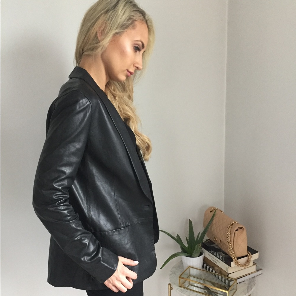 Vince leather boyfriend blazer - Picture 6 of 6