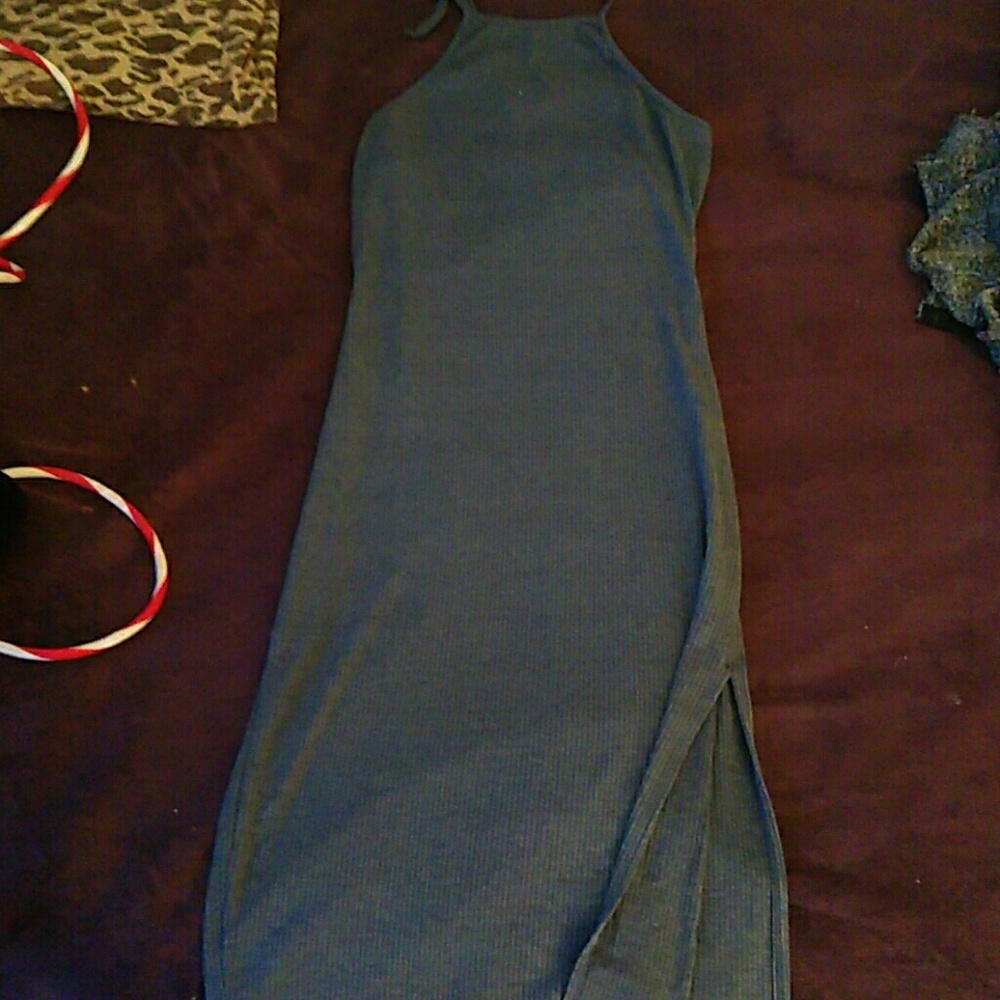 Halter dress with split
