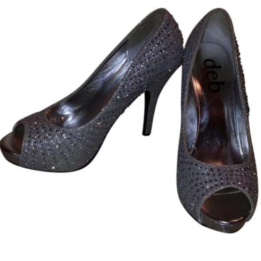 Silver Rhinestone Heels