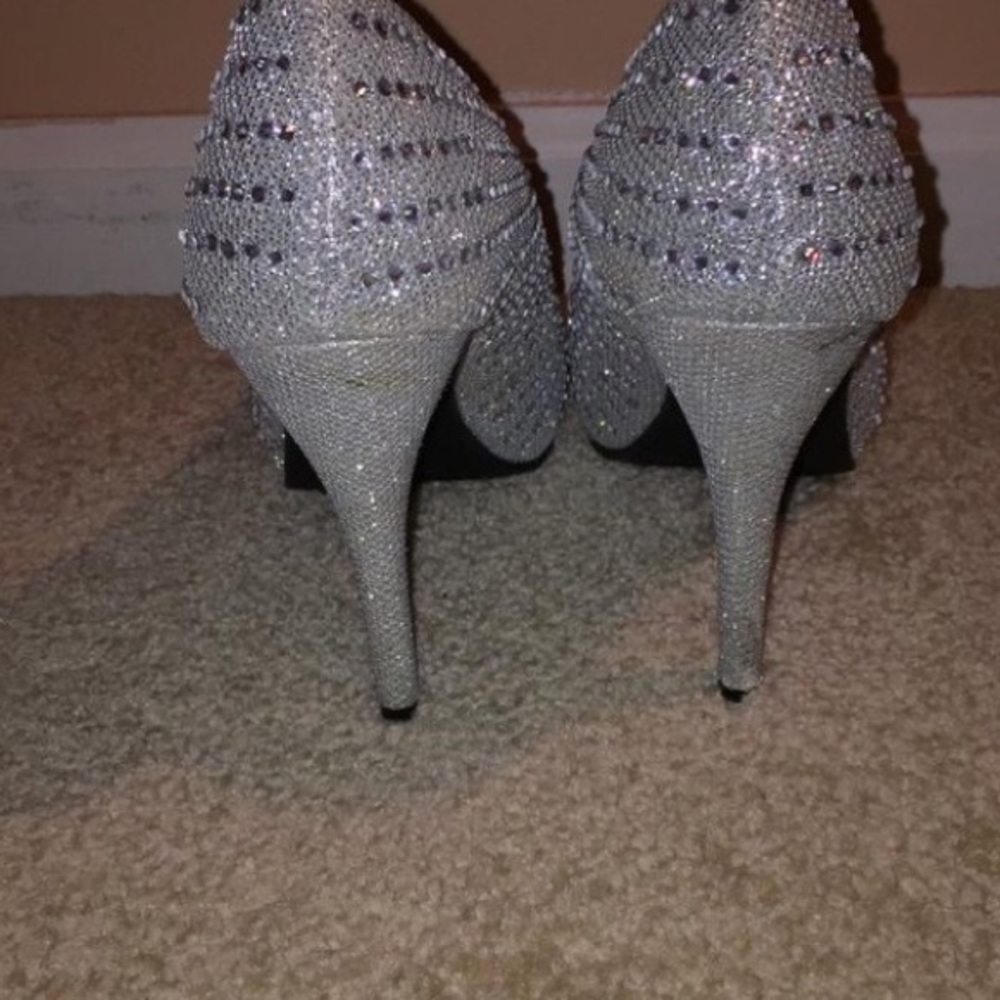Silver Rhinestone Heels - Picture 4 of 7