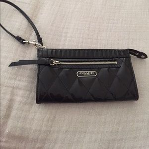 Authentic Coach Black Patent Leather wristlet