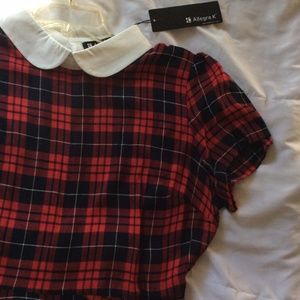 NEW! Plaid Peter Pan Collared Dress