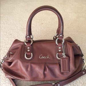Brown leather Coach handbag