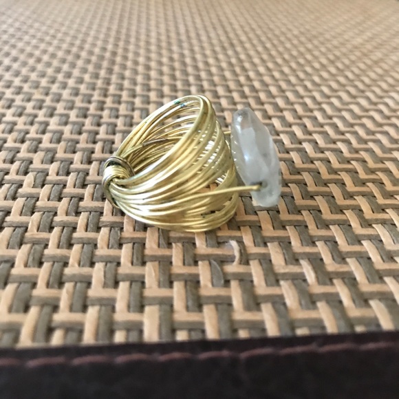 Sterling Silver Wire Gold Plated Wrapped Ring 6.5 - Picture 2 of 4