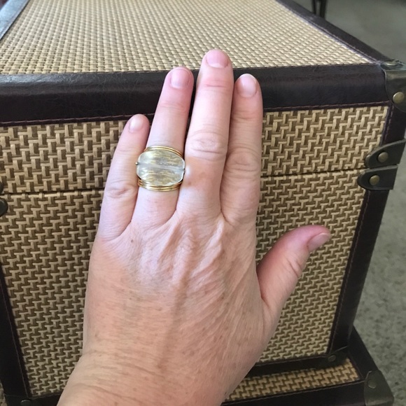 Sterling Silver Wire Gold Plated Wrapped Ring 6.5 - Picture 4 of 4