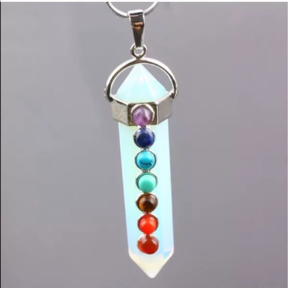 Jewelry - Opalite 7 chakra stones necklace Yoga/boho chic