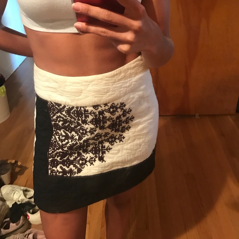 Quilted Anthropologie skirt