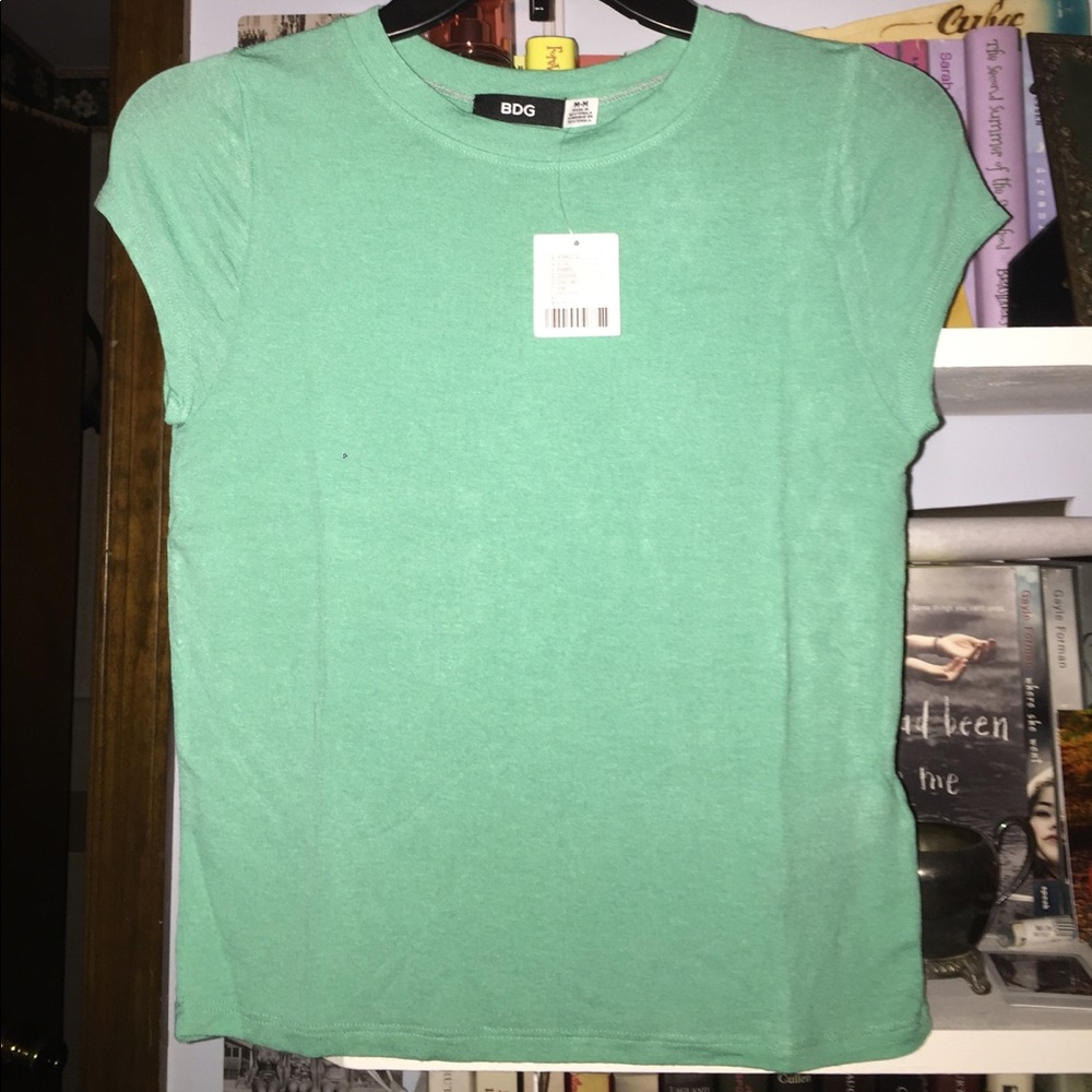 Turquoise Short sleeve shirt.