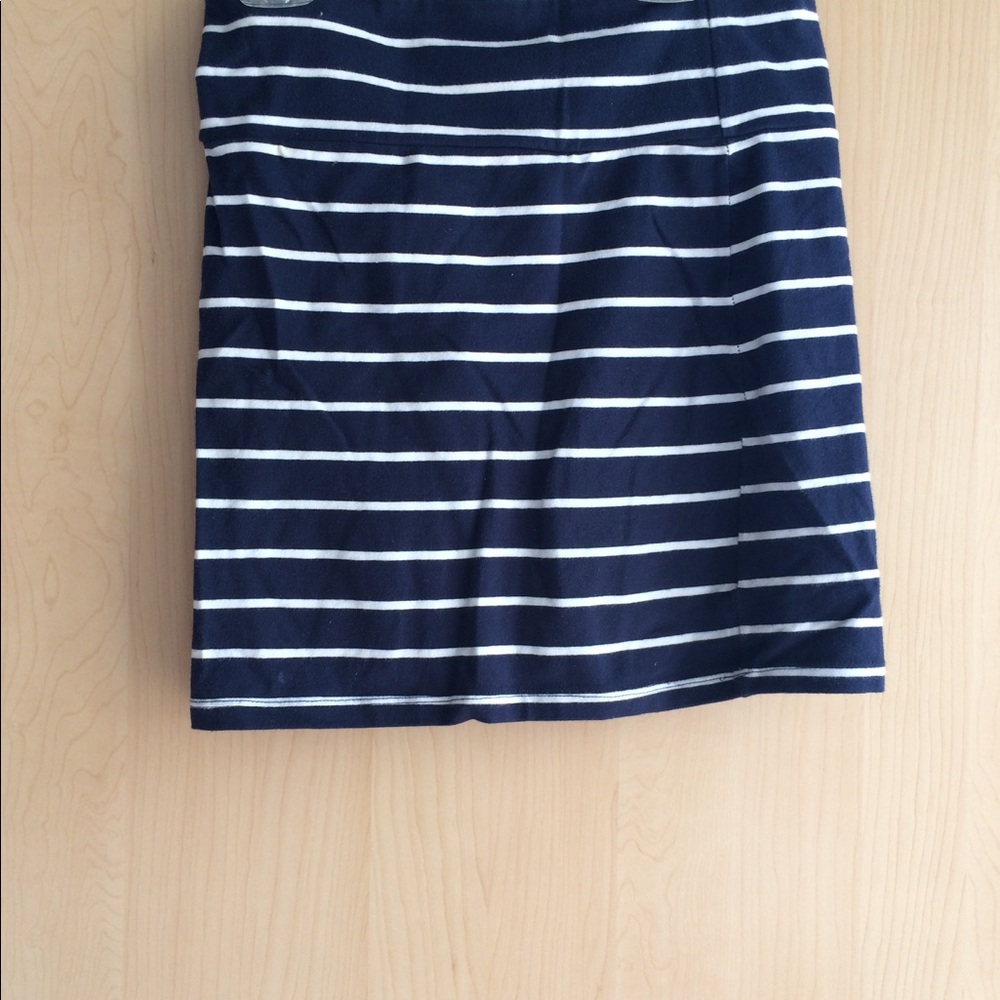 Blue and white skirt.