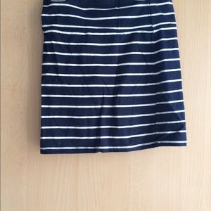 Blue and white skirt.