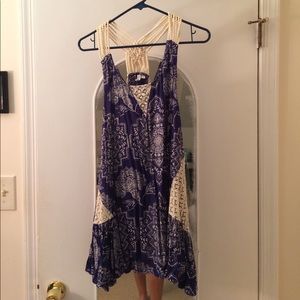Navy blue and white dress