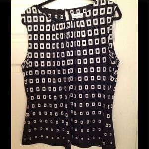 Calvin Klein black and white sleeveless top XL