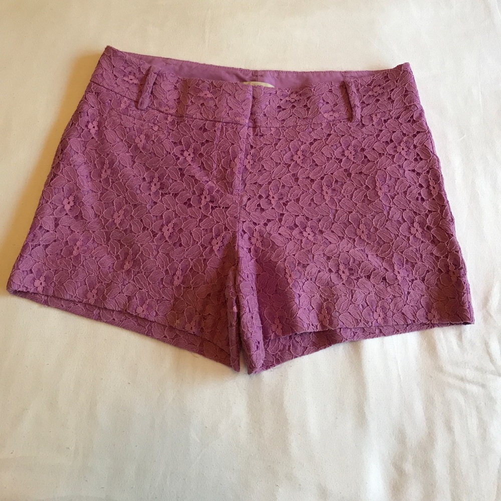 LOFT purple lace shorts size 4