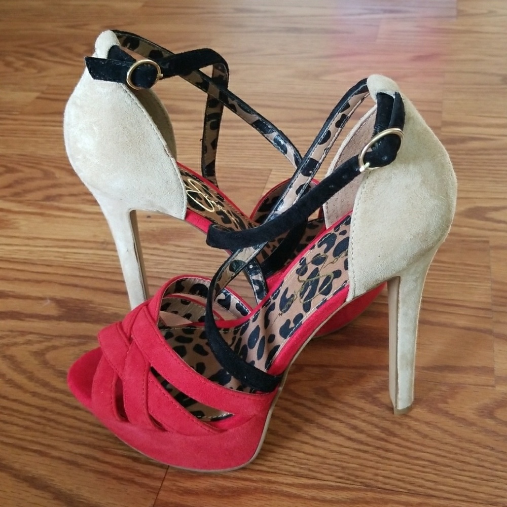Jessica Simpson Runaway tri color heels