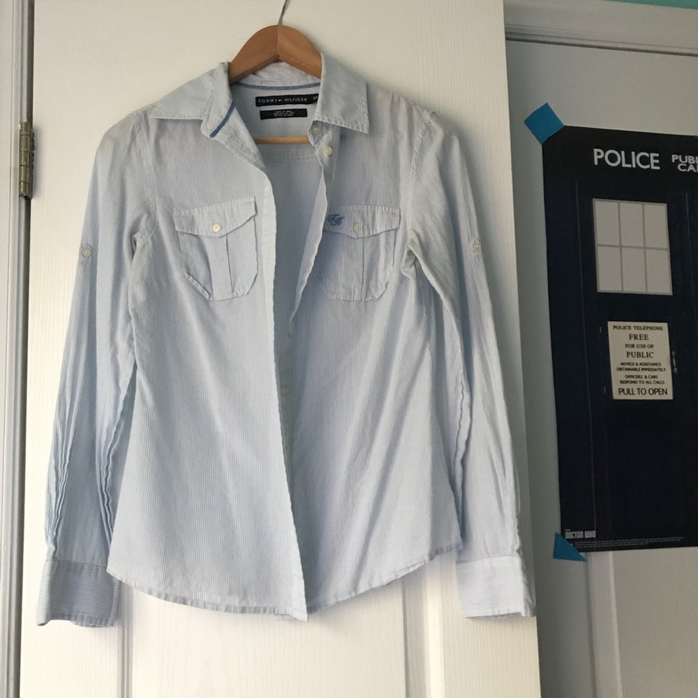3 Tommy Hilfiger button down long sleeve shirts