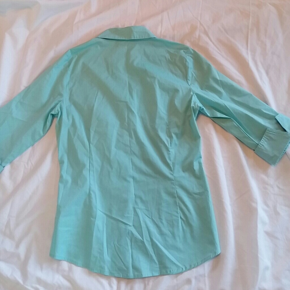 Turquoise Button-Down Blouse - Picture 2 of 5