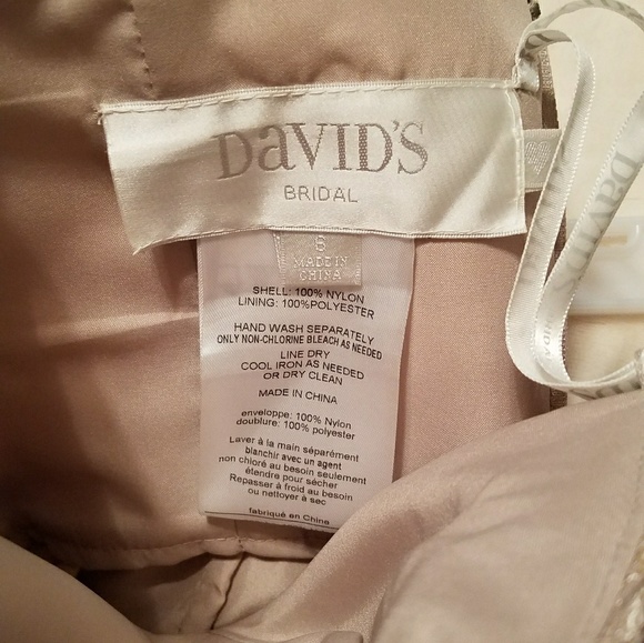 David's Bridal Strapless Gold Lace Dress - Picture 5 of 5