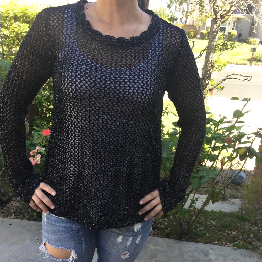 Black knit sparkle sweater ✨