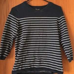 3/4 sleeve shirt (navy & white)