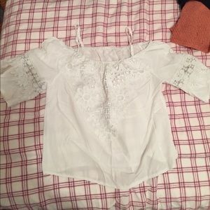 Off the shoulder white top