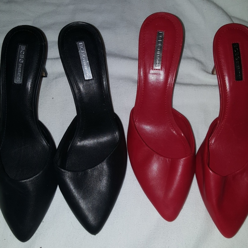 leather Bcbg heels
