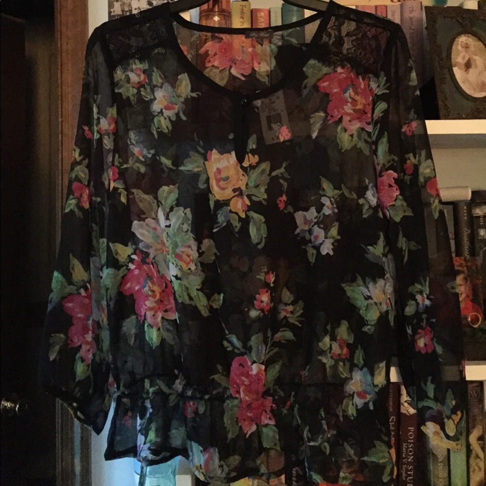 Floral Black Blouse.