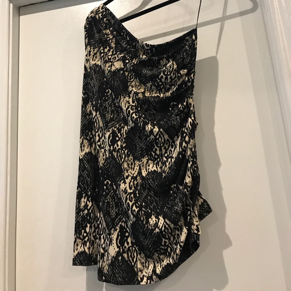 One shoulder top! Animal print new with tags