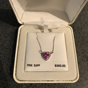 10K Pink Sapphire Heart Pendant