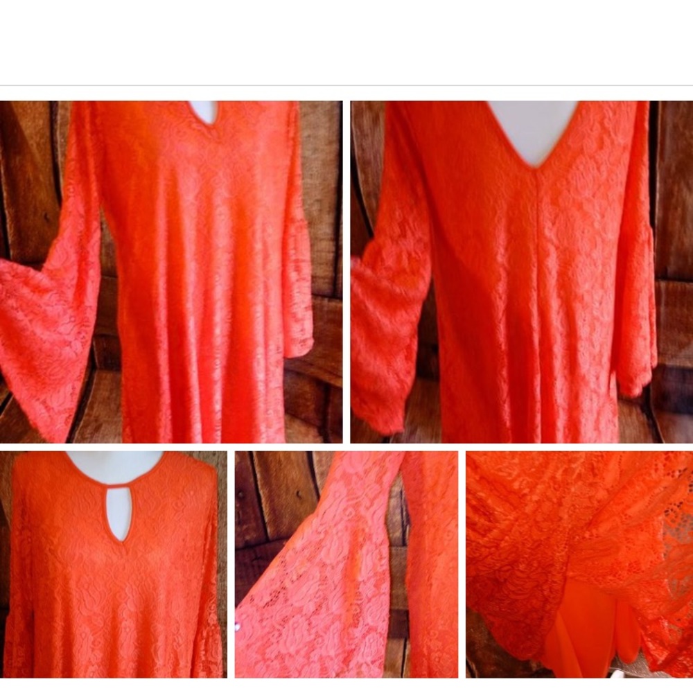 NWT CORAL LACE SZ 1X DRESS KNEE LENGTH by Hanni